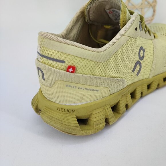 On Women’s Cloud X Green Mesh Lace up Running Shoes Size 6.5 US - Picture 9 of 11